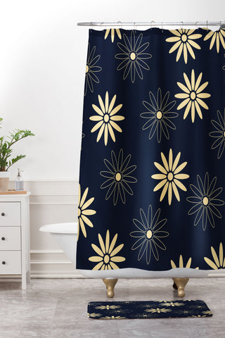 Lyman Creative Co Celestial Flowers Shower Curtain And Mat