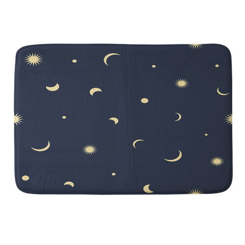Lyman Creative Co Celestial Moon and Stars Memory Foam Bath Mat