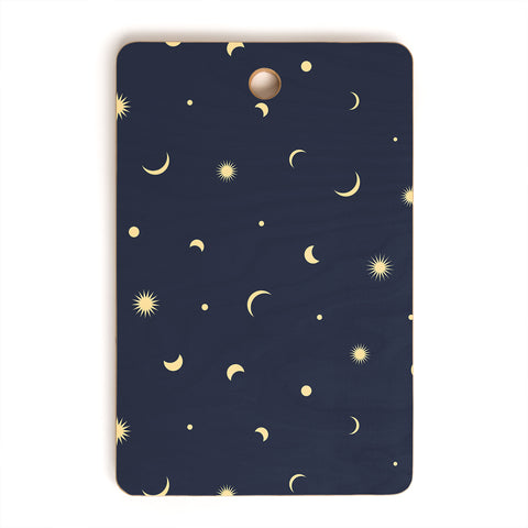 Lyman Creative Co Celestial Moon and Stars Cutting Board Rectangle