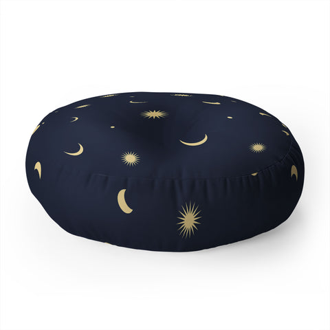 Lyman Creative Co Celestial Moon and Stars Floor Pillow Round