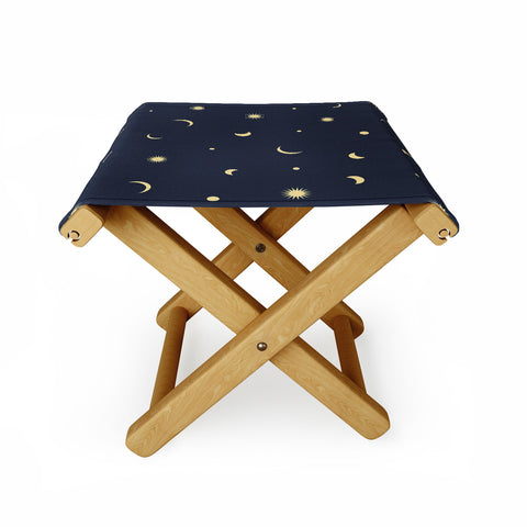 Lyman Creative Co Celestial Moon and Stars Folding Stool