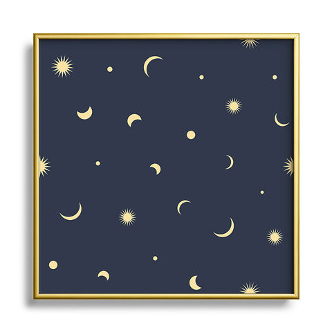 Lyman Creative Co Celestial Moon and Stars Square Metal Framed Art Print