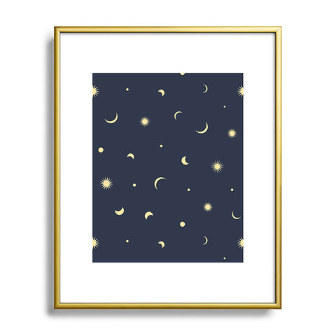 Lyman Creative Co Celestial Moon and Stars Metal Framed Art Print