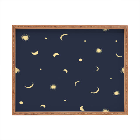 Lyman Creative Co Celestial Moon and Stars Rectangular Tray