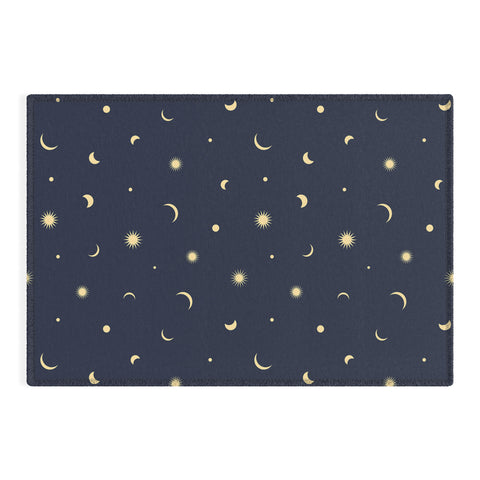 Lyman Creative Co Celestial Moon and Stars Outdoor Rug