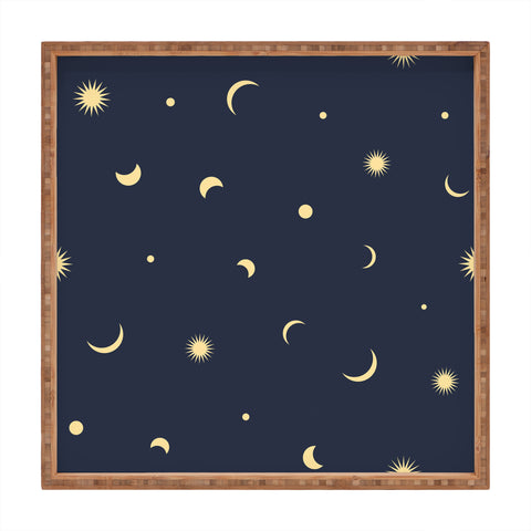 Lyman Creative Co Celestial Moon and Stars Square Tray