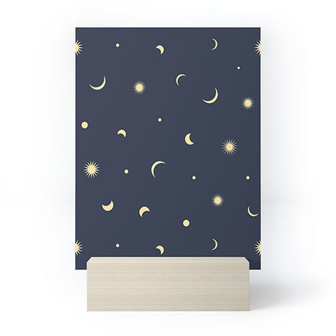 Lyman Creative Co Celestial Moon and Stars Mini Art Print