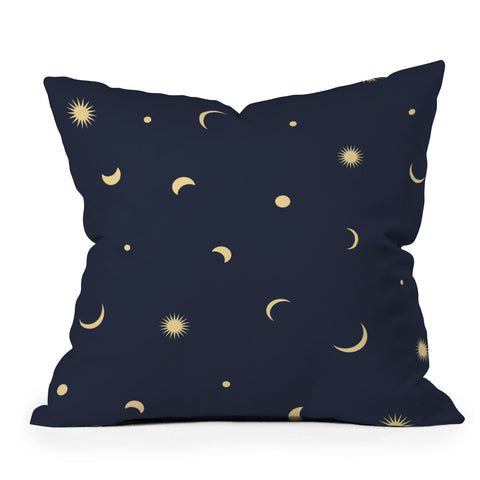 Lyman Creative Co Celestial Moon and Stars Outdoor Throw Pillow