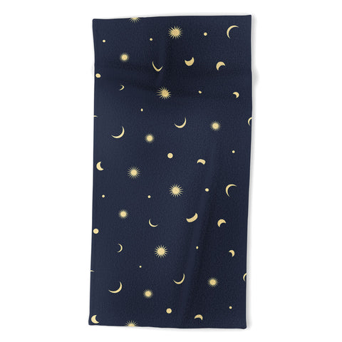 Lyman Creative Co Celestial Moon and Stars Beach Towel