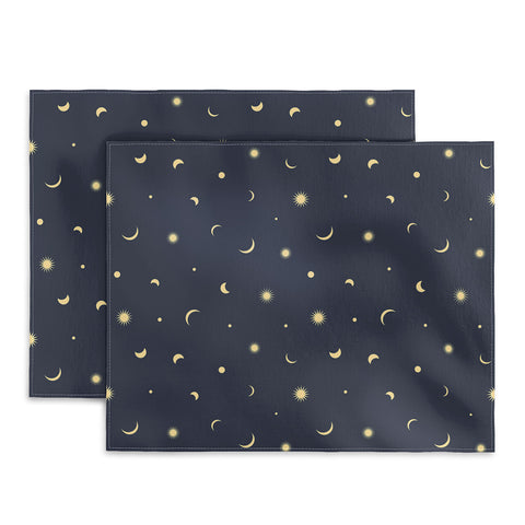 Lyman Creative Co Celestial Moon and Stars Placemat