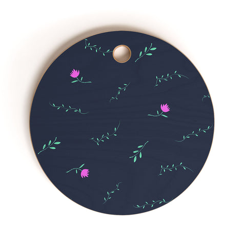 Lyman Creative Co Floral Vines Cutting Board Round