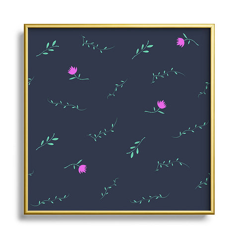 Lyman Creative Co Floral Vines Square Metal Framed Art Print