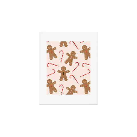 Lyman Creative Co Gingerbread Man Candy Cane Art Print