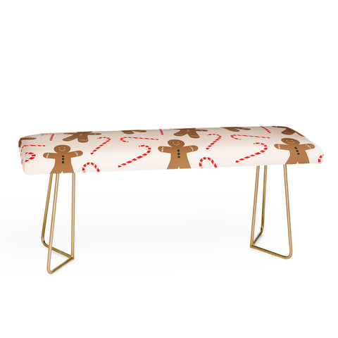 Lyman Creative Co Gingerbread Man Candy Cane Bench