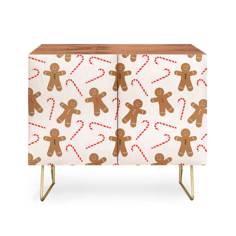 Lyman Creative Co Gingerbread Man Candy Cane Credenza