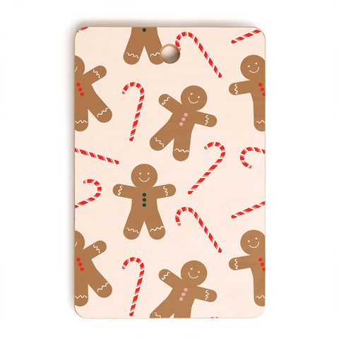 Lyman Creative Co Gingerbread Man Candy Cane Cutting Board Rectangle