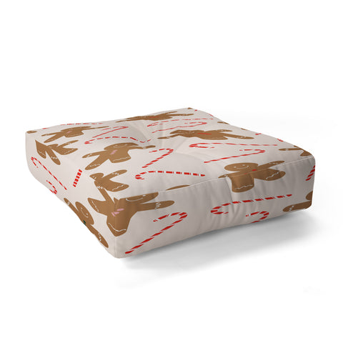 Lyman Creative Co Gingerbread Man Candy Cane Floor Pillow Square