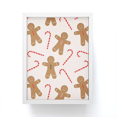 Lyman Creative Co Gingerbread Man Candy Cane Framed Mini Art Print