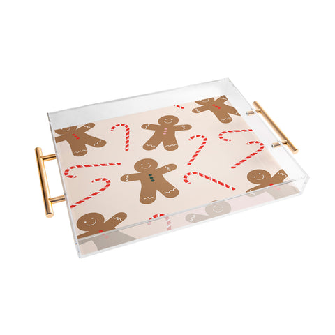 Lyman Creative Co Gingerbread Man Candy Cane Acrylic Tray
