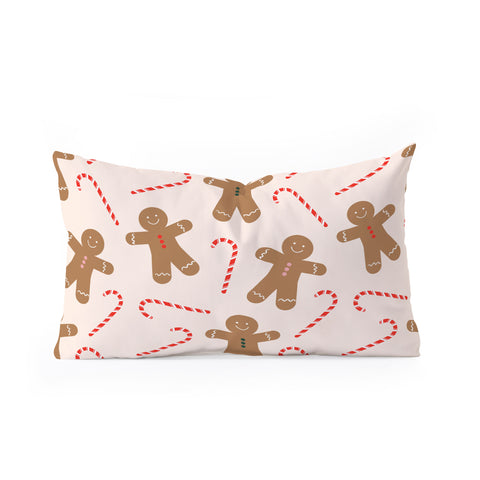 Lyman Creative Co Gingerbread Man Candy Cane Oblong Throw Pillow
