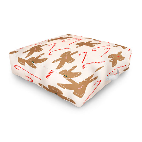Lyman Creative Co Gingerbread Man Candy Cane Outdoor Floor Cushion