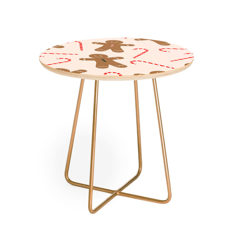 Lyman Creative Co Gingerbread Man Candy Cane Round Side Table