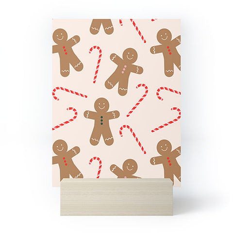 Lyman Creative Co Gingerbread Man Candy Cane Mini Art Print
