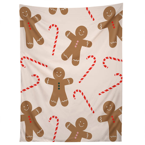 Lyman Creative Co Gingerbread Man Candy Cane Tapestry