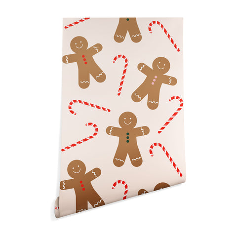 Lyman Creative Co Gingerbread Man Candy Cane Wallpaper