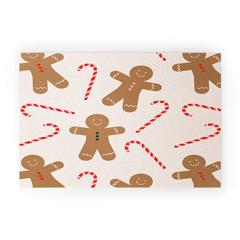 Lyman Creative Co Gingerbread Man Candy Cane Welcome Mat