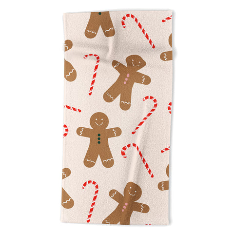 Lyman Creative Co Gingerbread Man Candy Cane Beach Towel