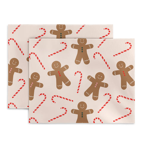 Lyman Creative Co Gingerbread Man Candy Cane Placemat
