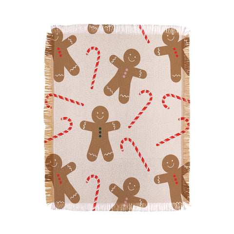 Lyman Creative Co Gingerbread Man Candy Cane Throw Blanket
