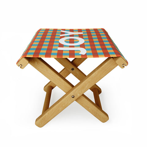Lyman Creative Co Joy in Christmas Plaid Folding Stool