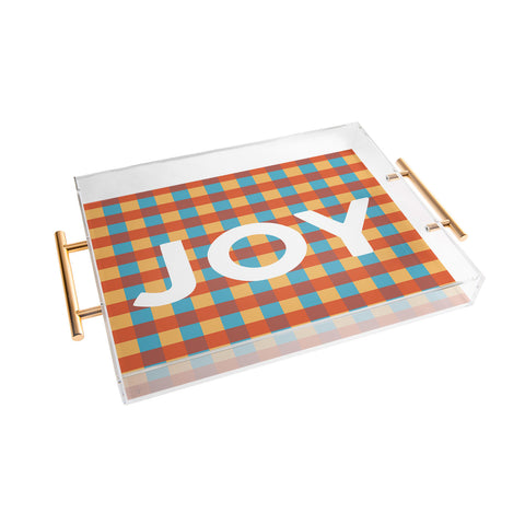 Lyman Creative Co Joy in Christmas Plaid Acrylic Tray