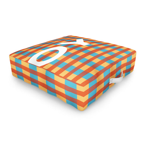 Lyman Creative Co Joy in Christmas Plaid Outdoor Floor Cushion