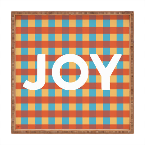 Lyman Creative Co Joy in Christmas Plaid Square Tray