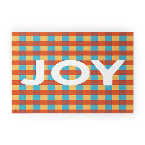 Lyman Creative Co Joy in Christmas Plaid Welcome Mat