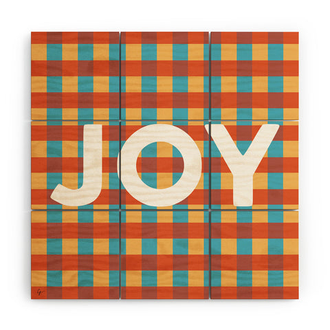 Lyman Creative Co Joy in Christmas Plaid Wood Wall Mural