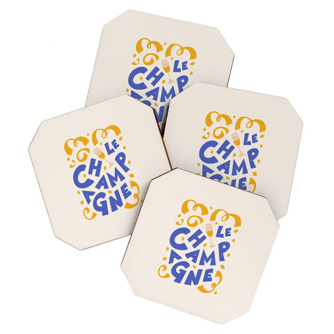 Lyman Creative Co Le Champagne French Coaster Set