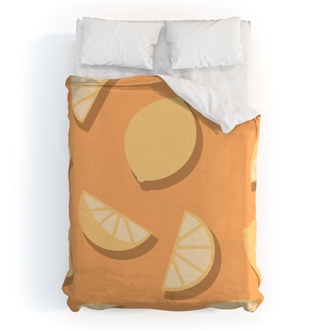 Lyman Creative Co Lemon Orange Duvet Cover