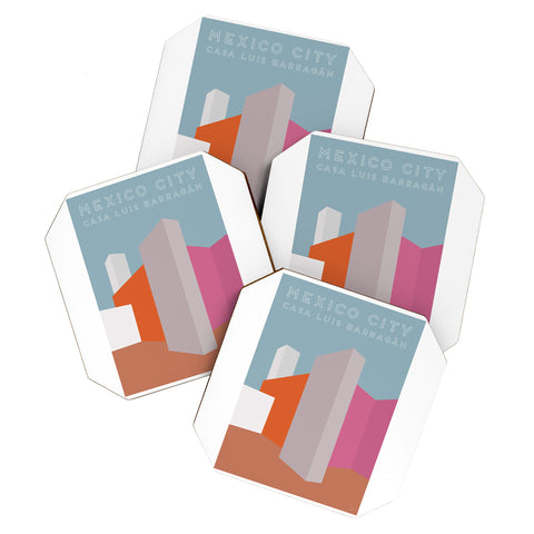 Lyman Creative Co Mexico City Casa Luis Barragan travel poster Coaster Set