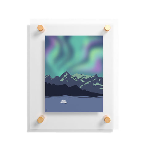 Lyman Creative Co Mountain Northern Lights Floating Acrylic Print