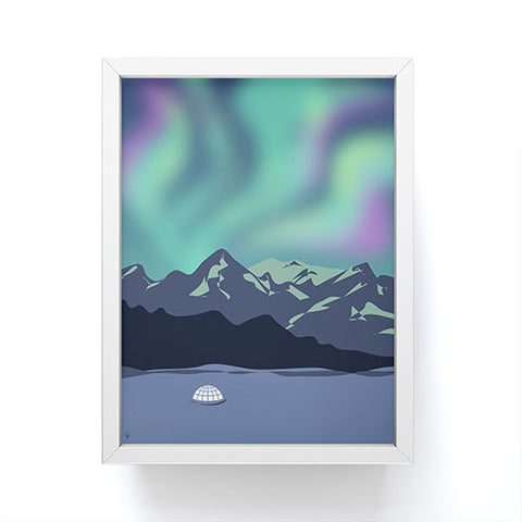 Lyman Creative Co Mountain Northern Lights Framed Mini Art Print