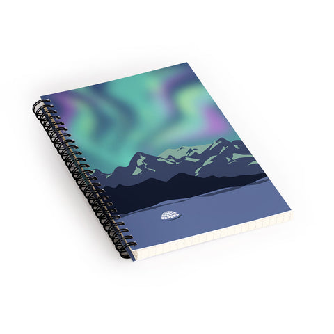 Lyman Creative Co Mountain Northern Lights Spiral Notebook