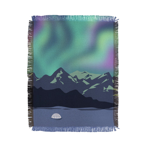 Lyman Creative Co Mountain Northern Lights Throw Blanket