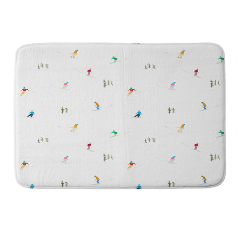 Lyman Creative Co Mountain Skiers Pattern Memory Foam Bath Mat
