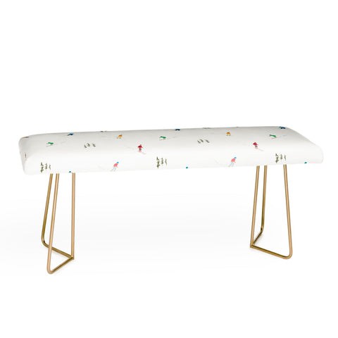 Lyman Creative Co Mountain Skiers Pattern Bench