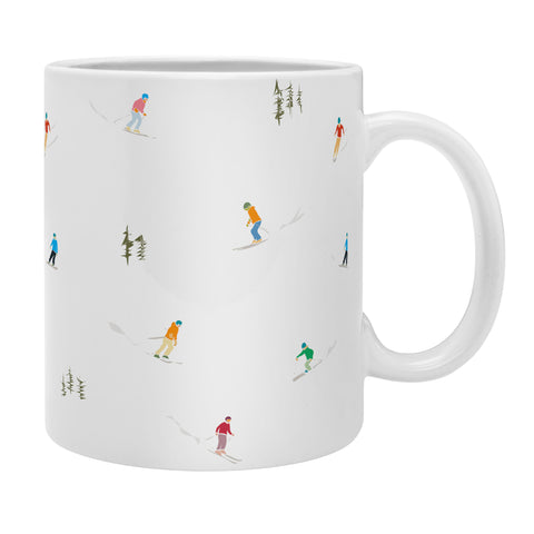 Lyman Creative Co Mountain Skiers Pattern Coffee Mug