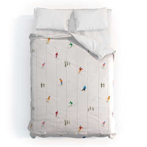 Lyman Creative Co Mountain Skiers Pattern Comforter